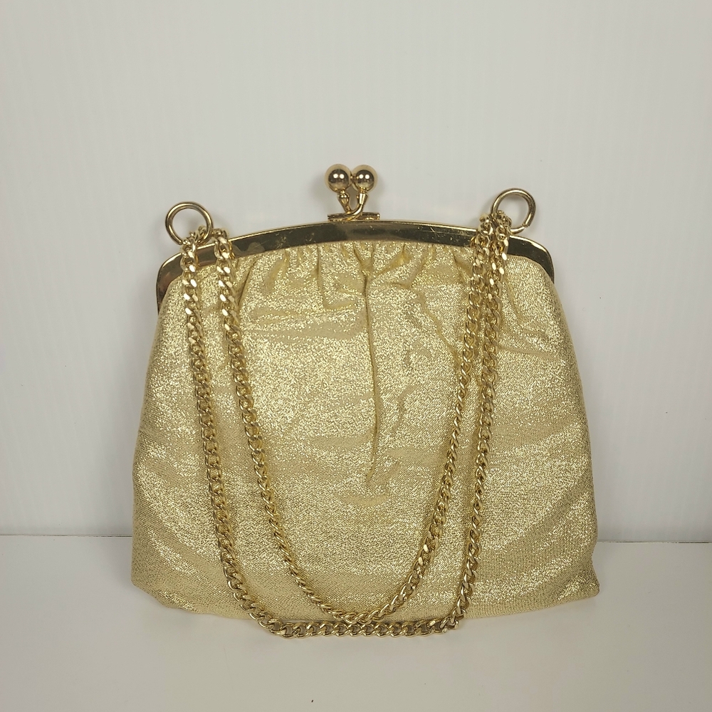 Vintage Elegant Gold Chain Strap Women's Handbag Clutch
